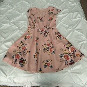Three Hearts Pink Floral Women’s Dress